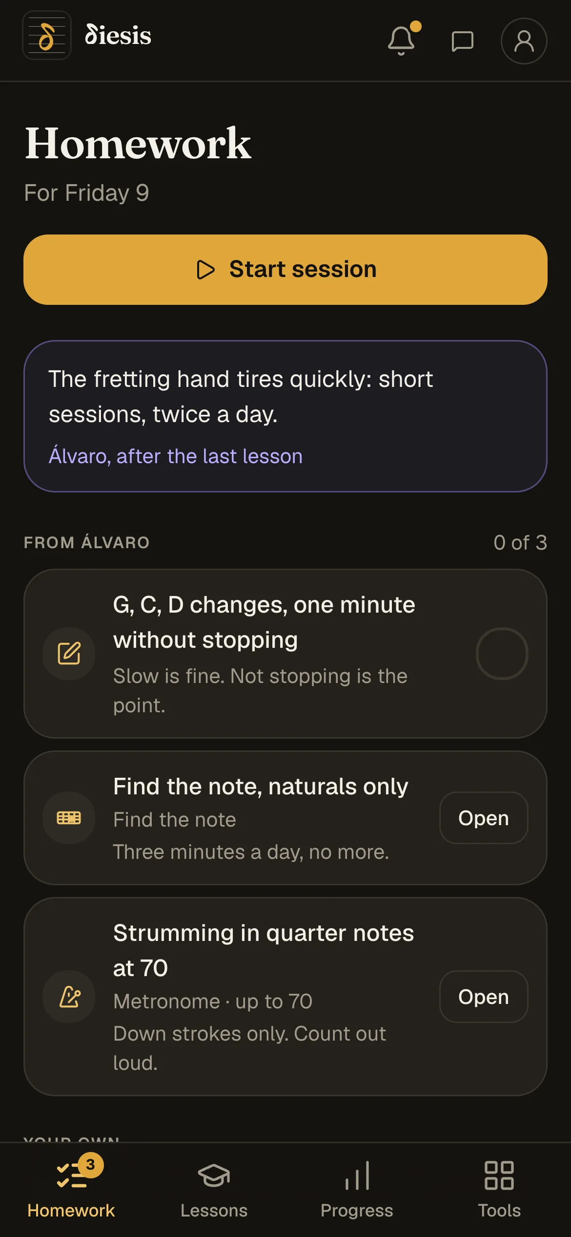 The student’s phone: this week’s homework