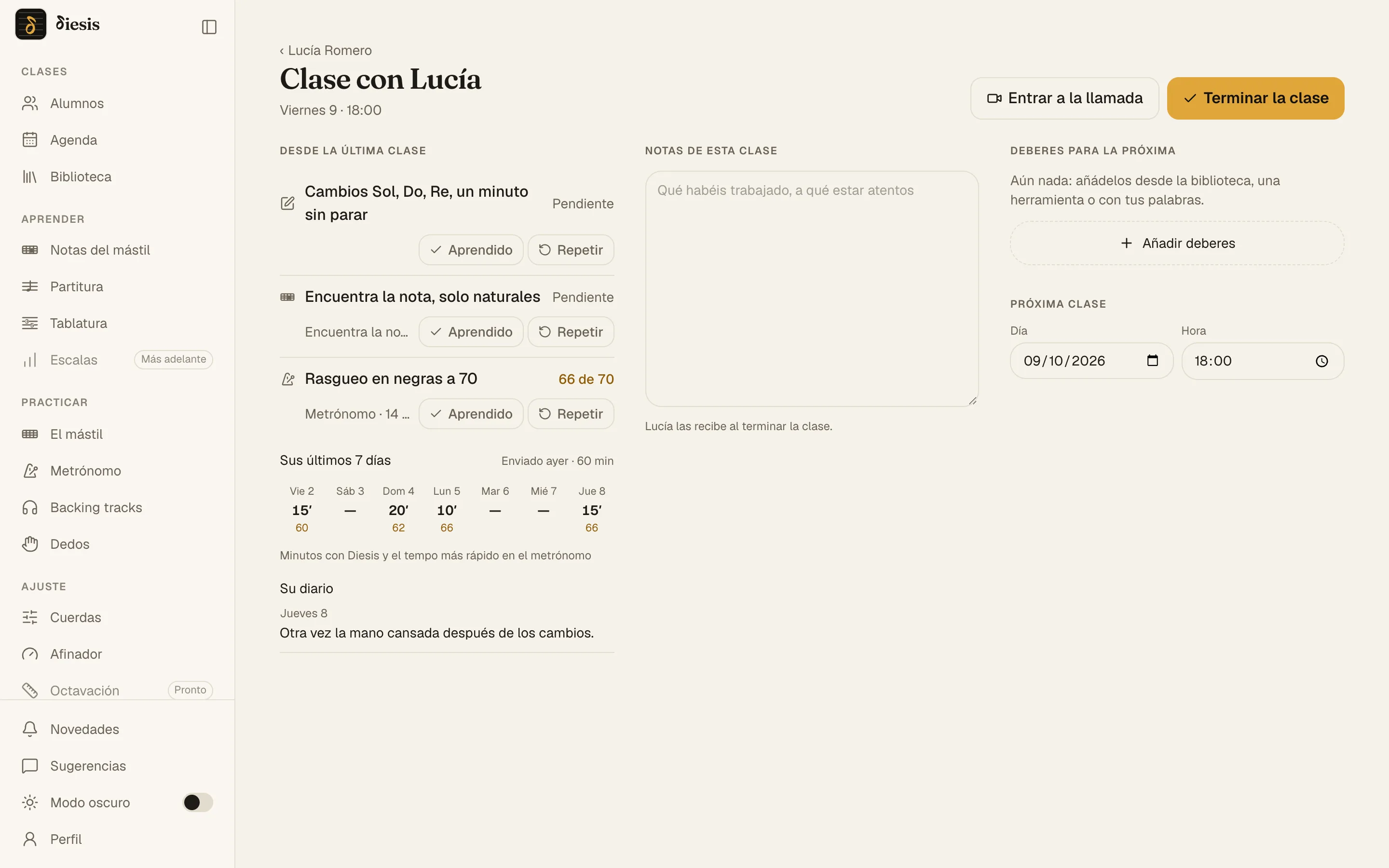 La clase debajo de la videollamada: lo que ha hecho desde la última, las notas y los deberes para la siguiente
