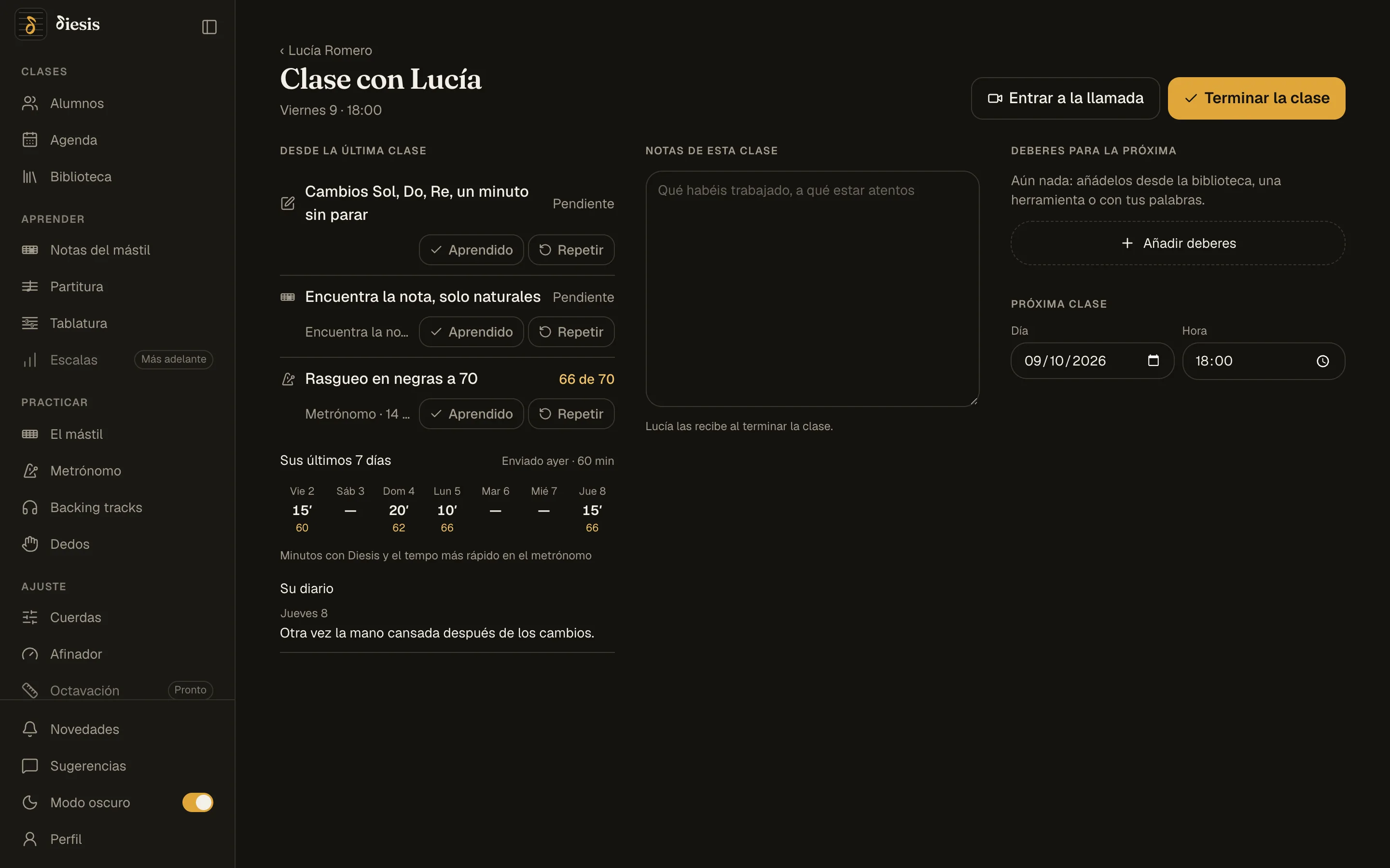 La clase debajo de la videollamada: lo que ha hecho desde la última, las notas y los deberes para la siguiente